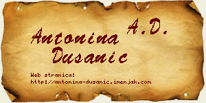 Antonina Dušanić vizit kartica